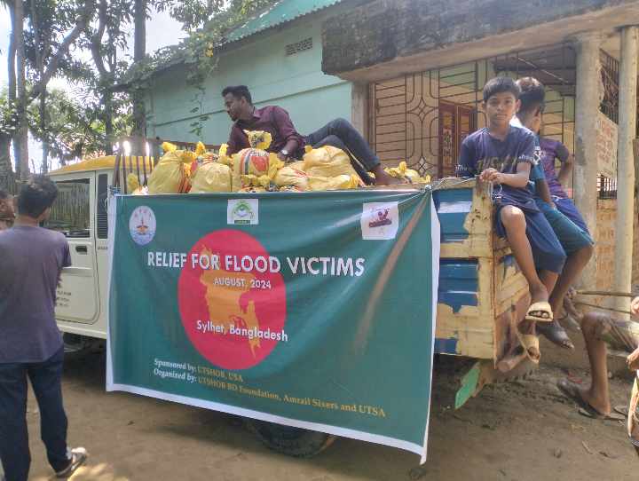 Utshob's Flood Relief Operation with Amrail Sixers and UTSA -Greater Sylhet Area